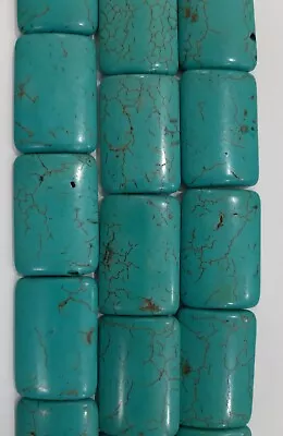 Iolite Turquoise 34X24X7MM Plain Rectangle APPR.12Beads 1STRAND 2 Strands 1 LOT • £15