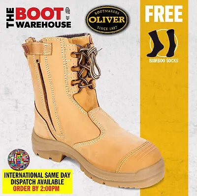 Oliver Work Boots 55385 Steel Toe Safety High Leg Zip Side. AUS STOCK!   • $182.95