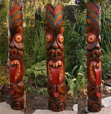$52.95 • Buy Tribal Tiki Crazy Tongue Wood Mask Patio Tropical Bar Wall Decor Design 39 