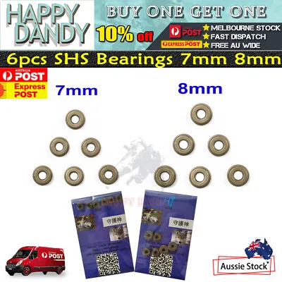 Upgrade 6mm 7mm 8mm Bearings 6PC Bushes Gearbox Gen 8 J9 CYMA J10 Gel Blaster OZ • $12.95