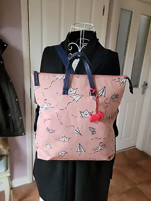 £28 • Buy Radley Sail Away Pink Multicoloured Large Oilskin Backpack