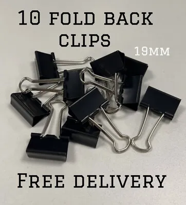 £2.29 • Buy 10x Bulldog Foldback Clips Metal Paper Binder Grip-19mm