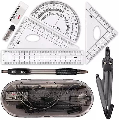 Maths Set Geometry Set Muscccm Compass Set 8 Pieces School Supplies Drawing Set • £10.66