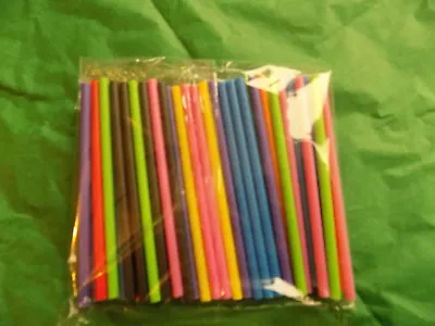 50 Mixed Coloured Plastic Lollipopcake Pop Sticks  • £2.95