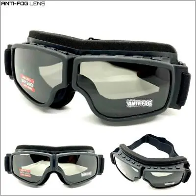 MOTORCYCLE Riding Padded Safety Protective GOGGLES Anti-Fog Lens Fit Over Helmet • $29.99