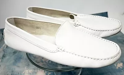 Tod's Women's City Gommino Driving Shoes White Leather Size 39.5 $695 • $79.99