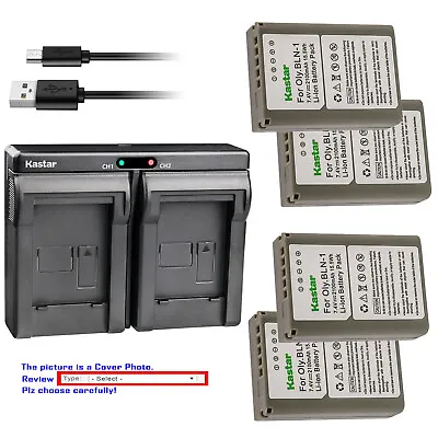 $11.99 • Buy Kastar Battery Dual USB Charger For Olympus BLN-1 Olympus OM-D E-M5 Mark II