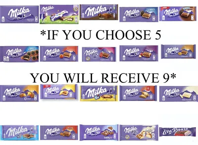 Milka Chocolate Bars --  25 Options 100g  *if You Choose 5 You Will Receive 9* • £9.60