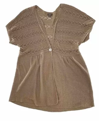 J. Jill Women’s Beige Brown Linen Blend Open Knit Cardigan Sweater Coastal XL • $29.62