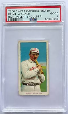 1909-11 T206 Sweet Caporal 350/30 Heinie Wagner PSA 2 Left Shoulder • $31.01