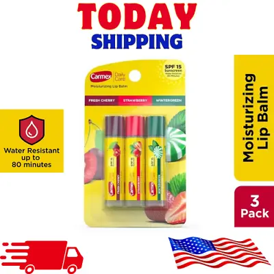 Carmex Medicated Lip Balm Sticks Lip Moisturizer For Dry Chapped Lips 0.15 Oz • $4.74