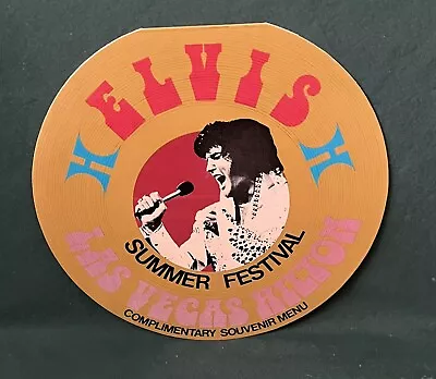 Elvis Presley Hilton Hotel 1973 Las Vegas Menu 7  Round Nice • $39.96