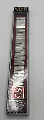 Vintage Men’s Silver Steel Calendar Stretch Watch Band • $12