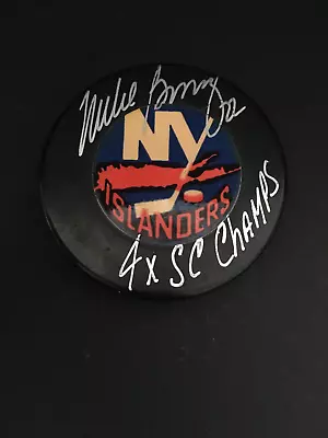 Mike Bossy Autographed Vintage Islanders Puck W/inscr.   J.s.a. • $119.95