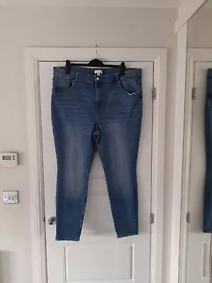 H&M Blue Stretchy Slim Fit Jeans Size XXL 18 20 Uk Excellent • $31.07