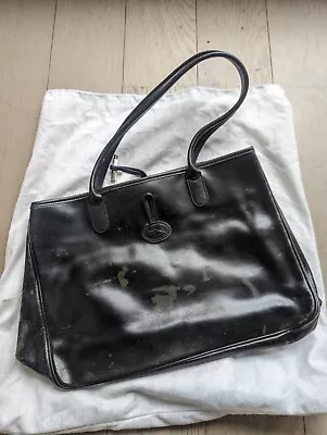 New Never Used But Junk Item Longchamp　roseau  Leather Tote Bag Black • $10