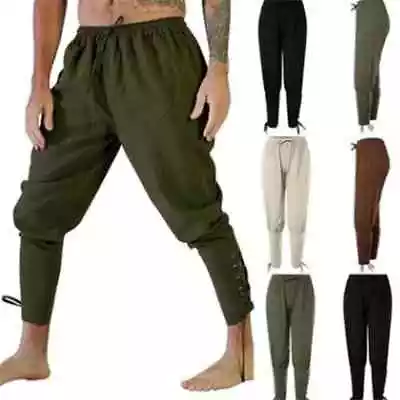 2024 Long Pants Men's Medieval Role-playing Renaissance Gothic Pants • $40.98