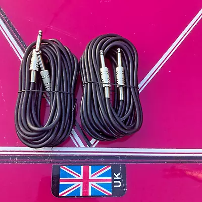 Speaker Leads Jack To Jack  3x Meters (pair) Two Speaker Cables 6.35  1/4 Inch • £10.99