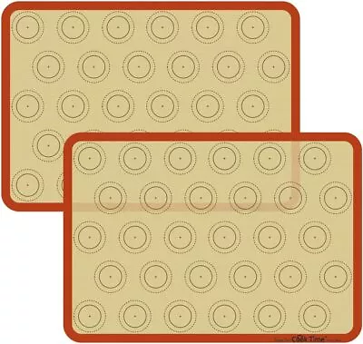 Macaron Silicone Baking Mat - Set Of 2 Non Stick Half Sheet 2-pack Red  • $19.55