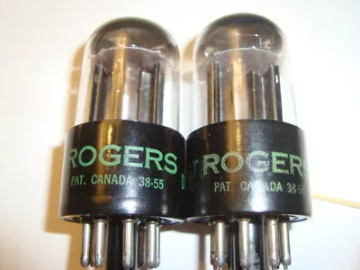 One  Pair Very Early  6SN7GT Tubes From Rogers Radio Even Ratings • $39