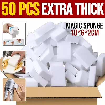 Bulk 50PCS Magic Sponge Eraser Melamine Washing Thick Cleaning Foam Home Tool US • $4.25