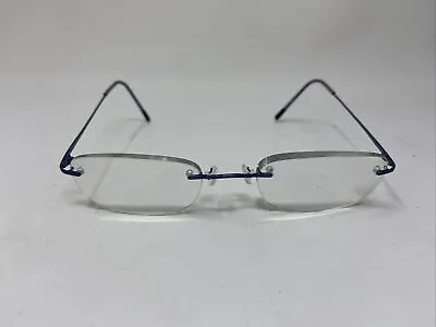 Marchon Airlock 2 760/3 24 50/21/140 Blue Rimless Eyeglasses Frame Em34 • $55