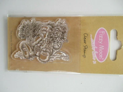 £0.99 • Buy Fizzy Moon Clear Stamps - Teddy Bear &arm Full Of Flowers - FZCS007 Mother's Day