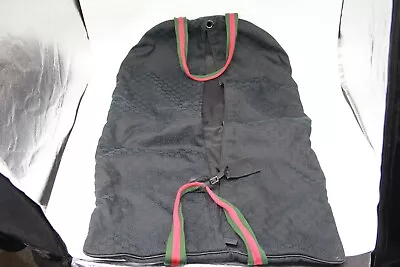 VINTAGE AUTHENTIC GUCCI Monogram Web Garment Bag Black • $799.97