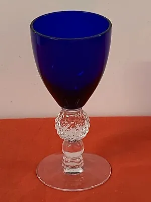 Morgantown Glass Co.  --  Golf Ball - Cobalt  --   Wine Glass • $15.99
