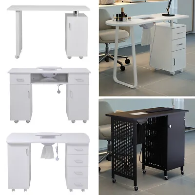 Wooden Manicure Technician Table Desk Beauty Salon Nail Art Station With Drawers • £99.95