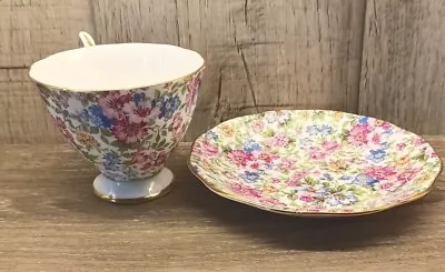 Vintage Royal Standard Teacup And Saucer Multi Color Floral 7308 Free Shipping  • $34.53