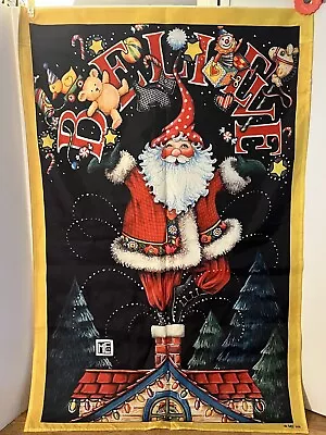 Vintage Mary Engelbreit Christmas Santa Believe Large Outdoor Flag 23” X 36 1/2” • $15