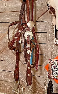 Vintage Silver Engraved Headstall Buckles /Conchos Futurity Brow AQHA NCHA USA • $141.76