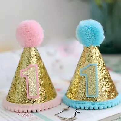 Baby Headband Crown Sparkly 1st Birthday Hat Party Girl Boy/Decor Outfit O3E1 • $5.12