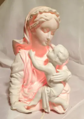 Vintage Madonna And Child Ceramic Night Light Lamp --  Made In Japan • $20.91