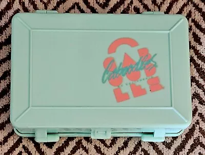 VINTAGE 90s CABOODLES MINI MAKE-UP JEWELRY CASE TWO-SIDED DOUBLE STORAGE • $13.95