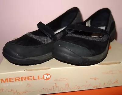 Merrell  Black Gray Encore Emme MaryJane Ortholite Style J66596  Size 8 • $15.99