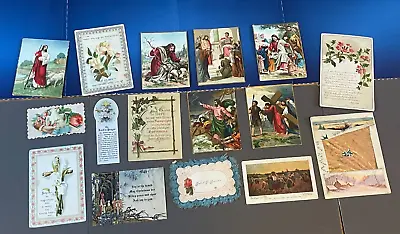 Early 1900's Lot 17 Vintage HOLY CARDS Religious Prayer Ephemera English German • $14.99