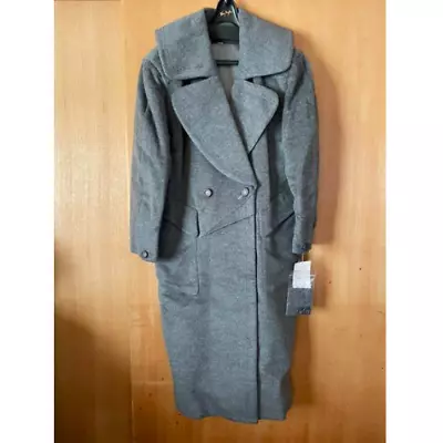 Thierry Mugler 100 % Wool Long Coat Gray Size JP 7/S Preowned Unused • $350.66