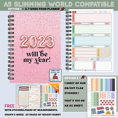 £0.99 • Buy Slimming World Food Diet Diary Journal Log  A5/ Stickers/healthy Weight✔️2023/46
