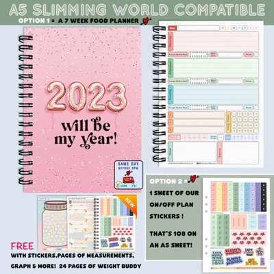 £0.99 • Buy Slimming World Food Diet Diary Journal Log  A5/ Stickers/healthy Weight✔️2023/46