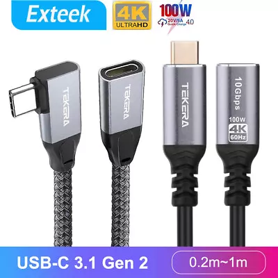 USB 3.1 Type-C Extension Cable USB-C Male To Female Charging 100W 4K 10Gbps Cord • $12.95