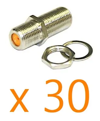 30X Directv F81 Female Coax 3GHz F Type Barrel RG6 Splice Connector Nut & Washer • $13.94