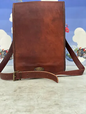 Men's Rustic Leather Messenger Shoulder Laptop Bag Cross Body Satchel 11 Liter  • $50.16