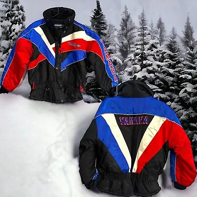 Vintage Yamaha Snowmobile Jacket Red White Blue Womens Medium Streetwear • $51.09