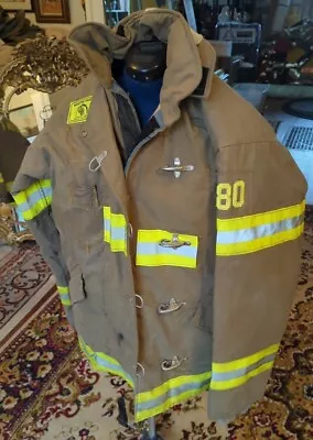 Vintage Retired Firefighter Turnout JACKET FIRE COAT USED Size 44 Chest • $160