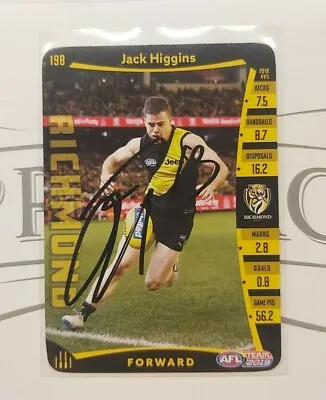 $10 • Buy Richmond Tigers - Jack Higgins Signed Afl 2019 Teamcoach Card
