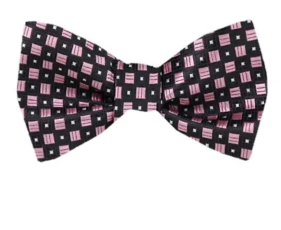 Men's Big & Tall Pink Black Silver XL Self Tie Bowtie Weddings Formals Proms • $16.99