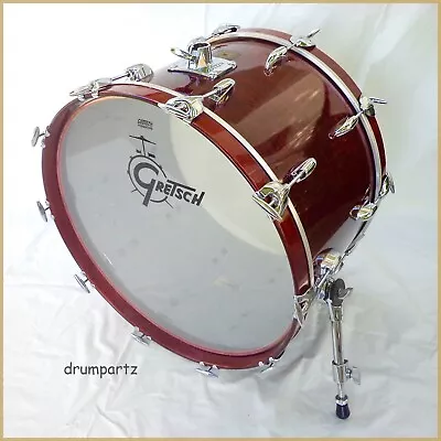 GRETSCH USA - Vtg 80's GLOSS WALNUT - 14  X 22  - Square Badge Bass Kick Drum • $1898.98