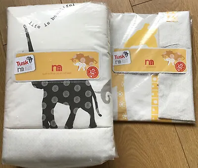 Cot / Cot Bed Quilt & Pack Of 2 Cot Pockets From The Tusk Range At Mothercare • £25